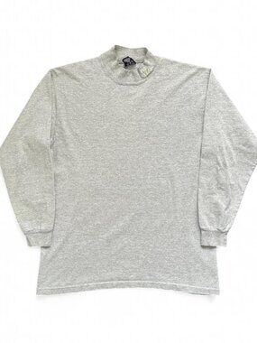 Vintage No Fear Long Sleeve T Shirt Mock Neck Y2K Mens Large Embroidered